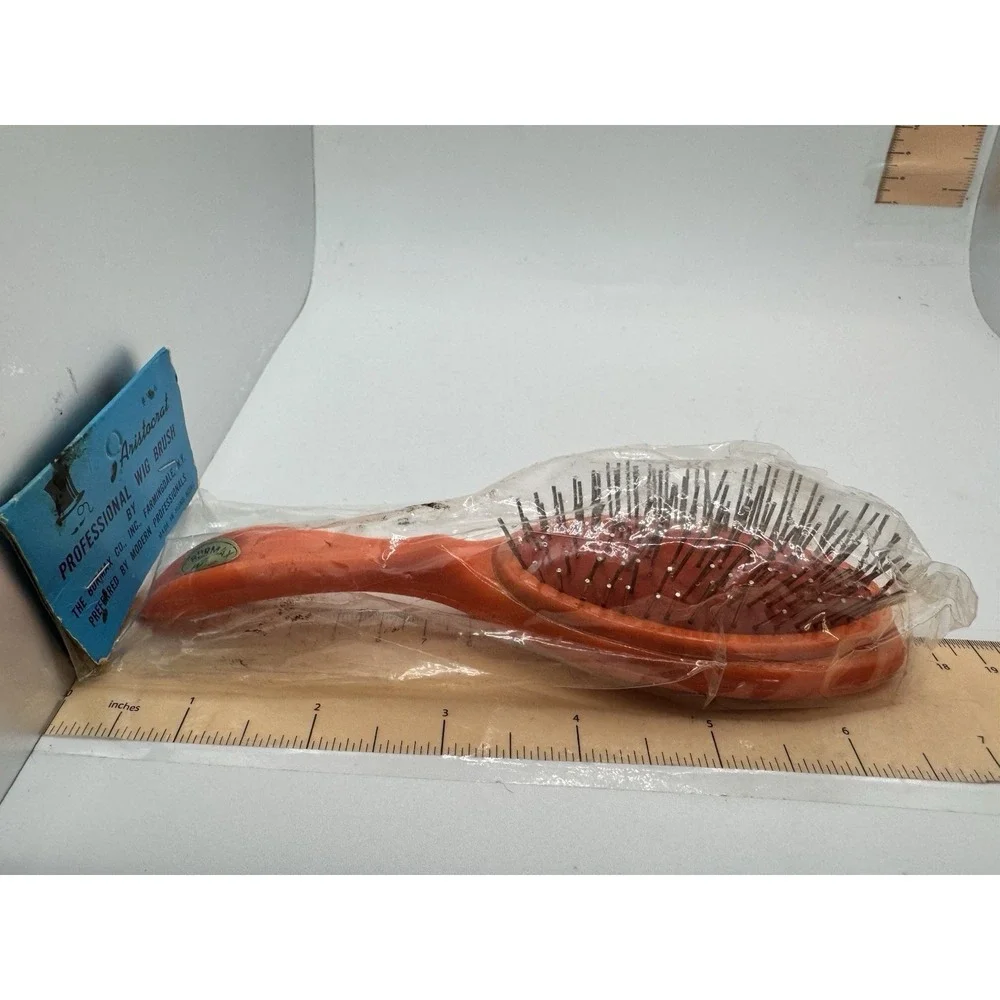 Vintage Aristocrat‎ Professional Wig Brush - Orange Made In Hong Kong NOS